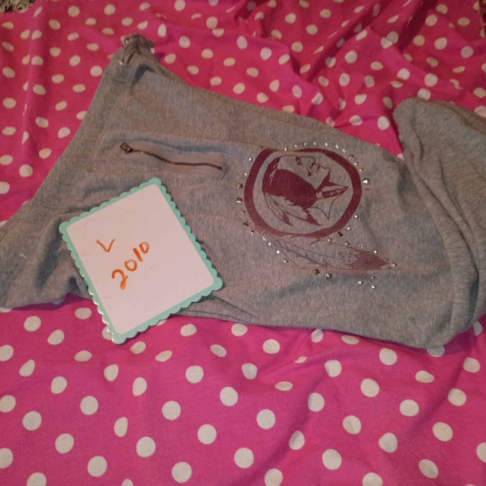 Vintage 2010 Y2K Victoria Secret Graphic Sweats Sweatpants Studded Graphics L